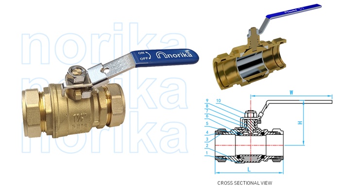 Lockable Blue Handle Brass CR Full Bore Ball Valve [CXC]